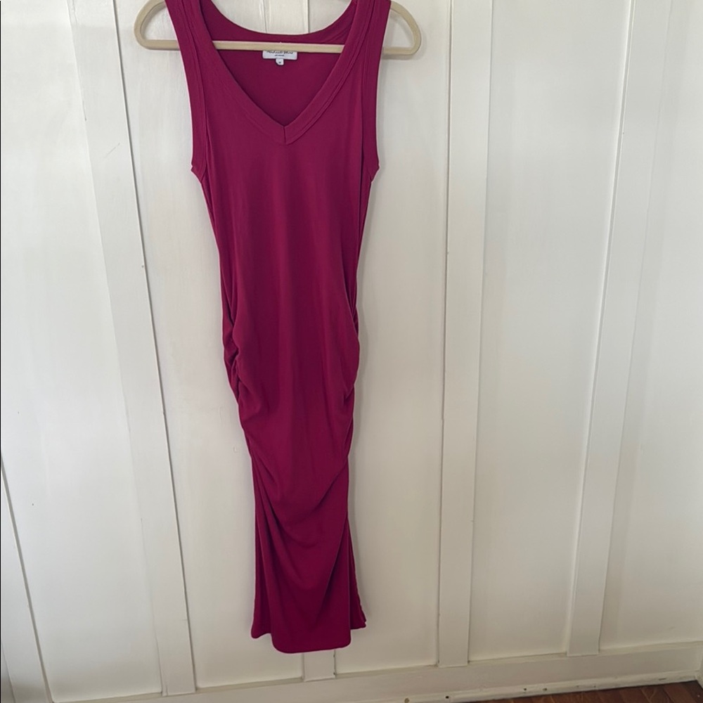 Pink Sleeveless V-Neck Bodycon Maxi Dress